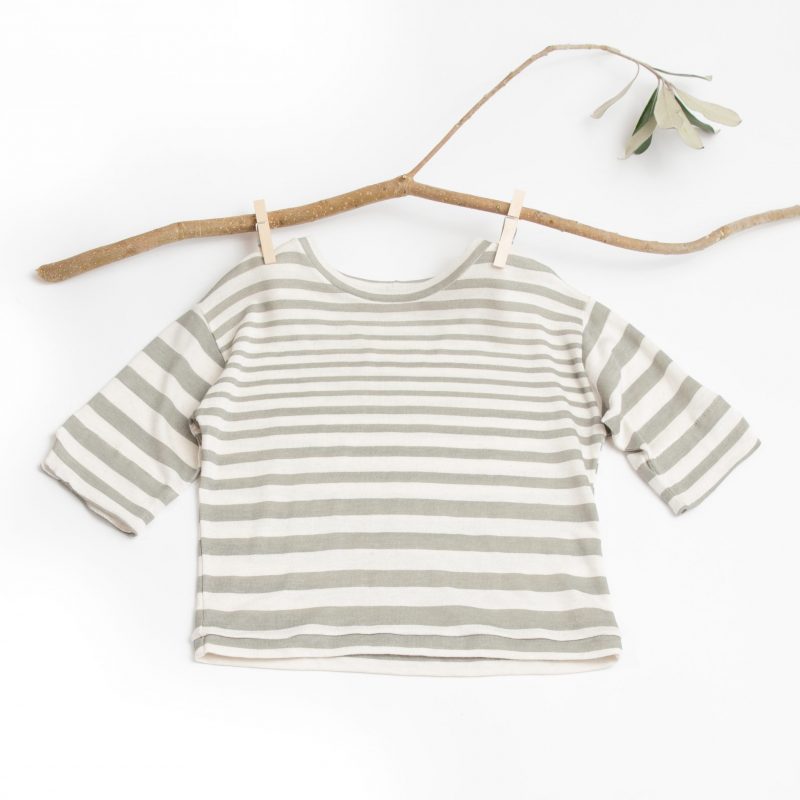 White and green striped t-shirt