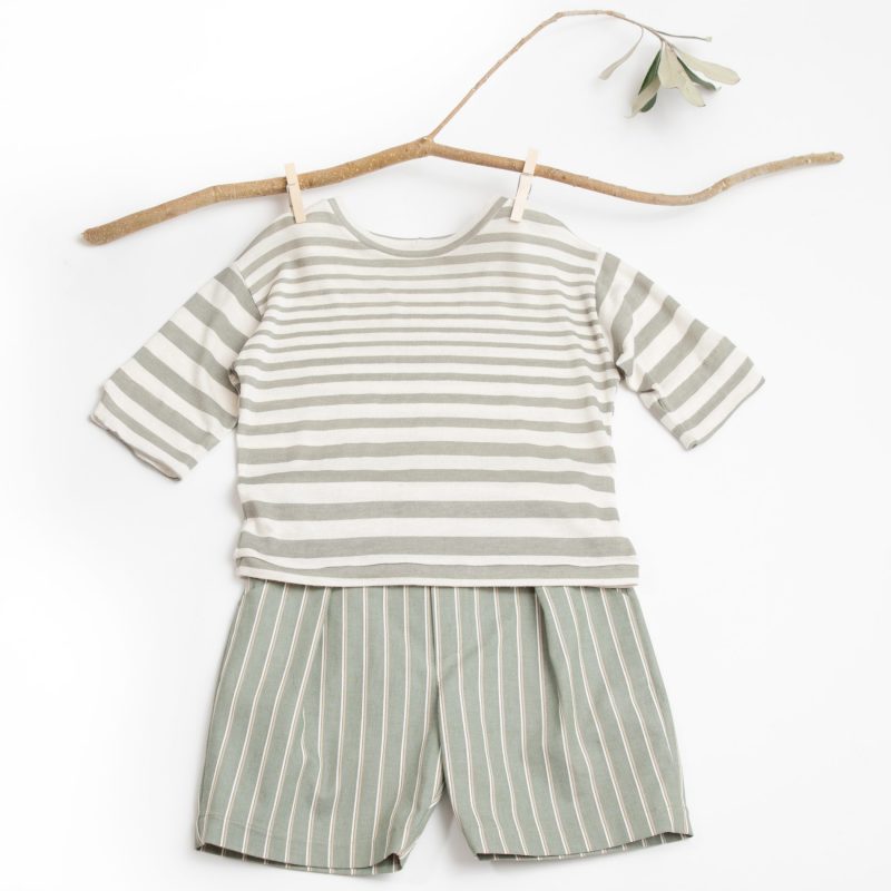 White and green striped t-shirt